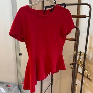 BCBG Red Peplum Top